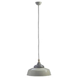 Grey metal pendant ceiling light with braided flex and dome shade