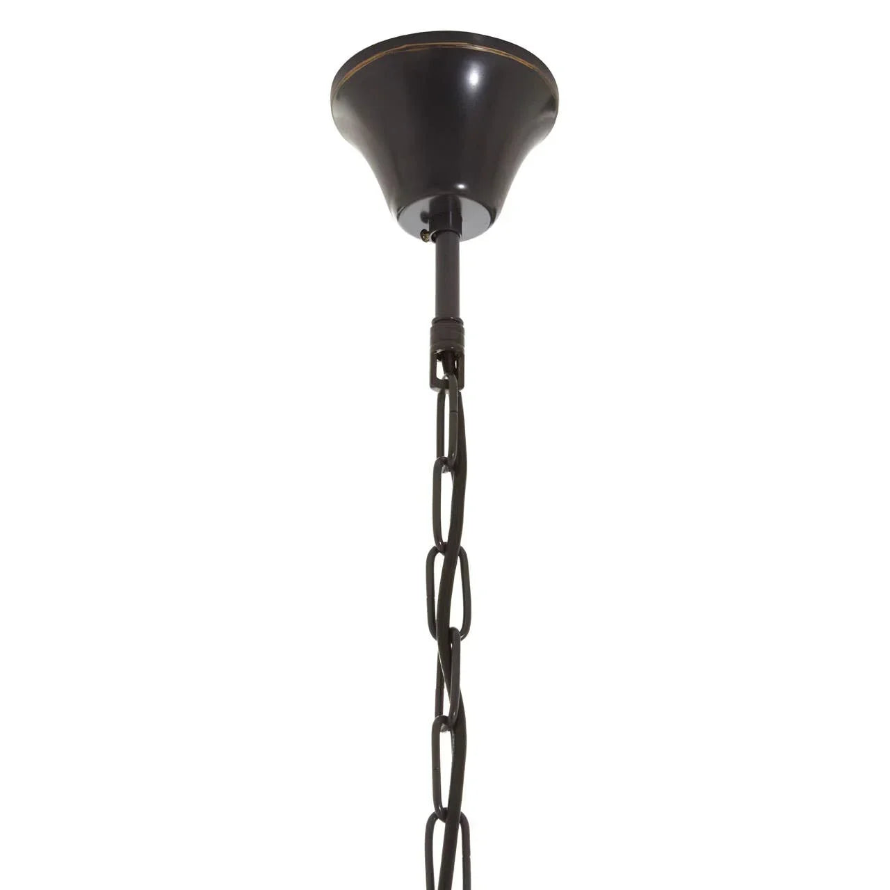 Black metal ceiling rose with chain for pendant lighting fixture
