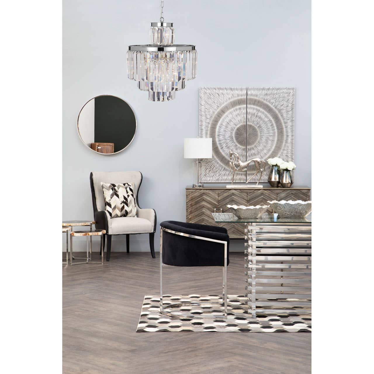 Crystal Cascading Pendant Light