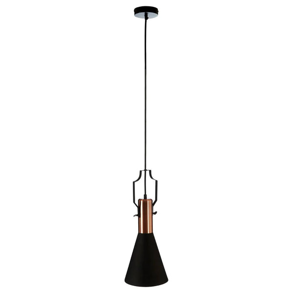 Argo Small Pendant Light in Black and Copper.