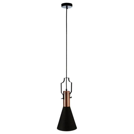 Argo Small Pendant Light in Black and Copper.