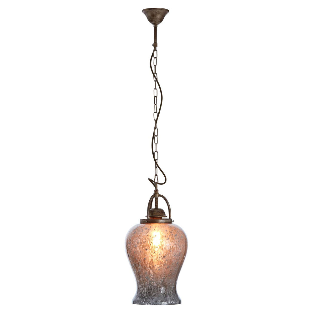 Rustic Silver Glass Pendant Light