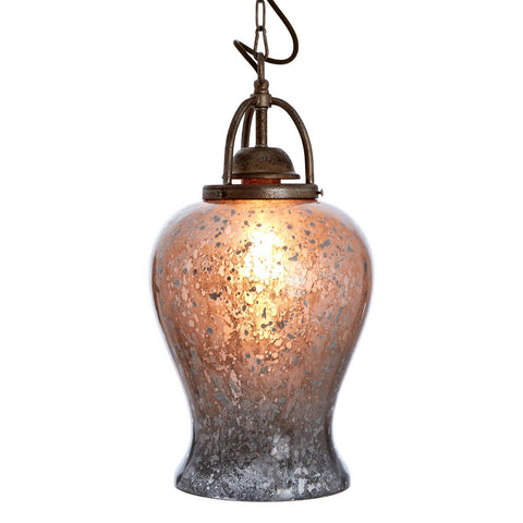 Rustic Silver Glass Pendant Light