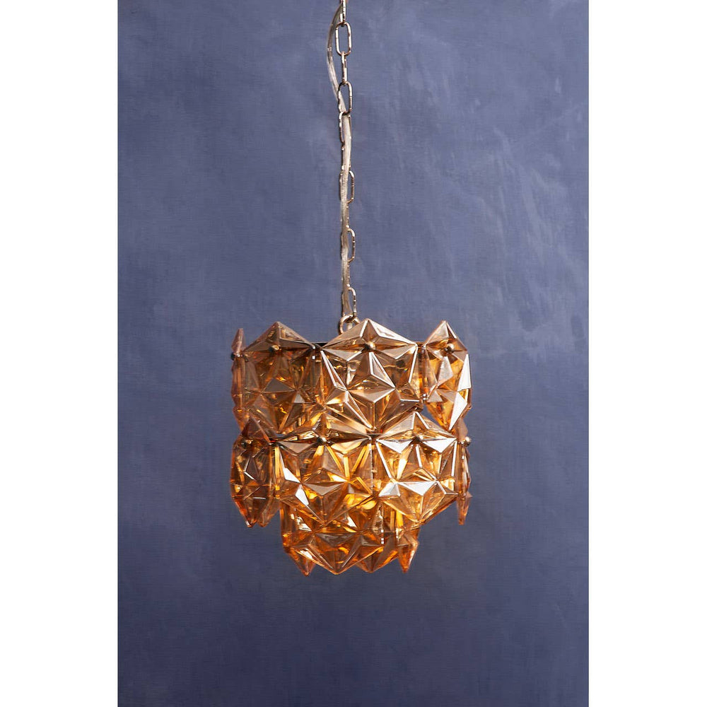 Amber Glass Chandelier Glow