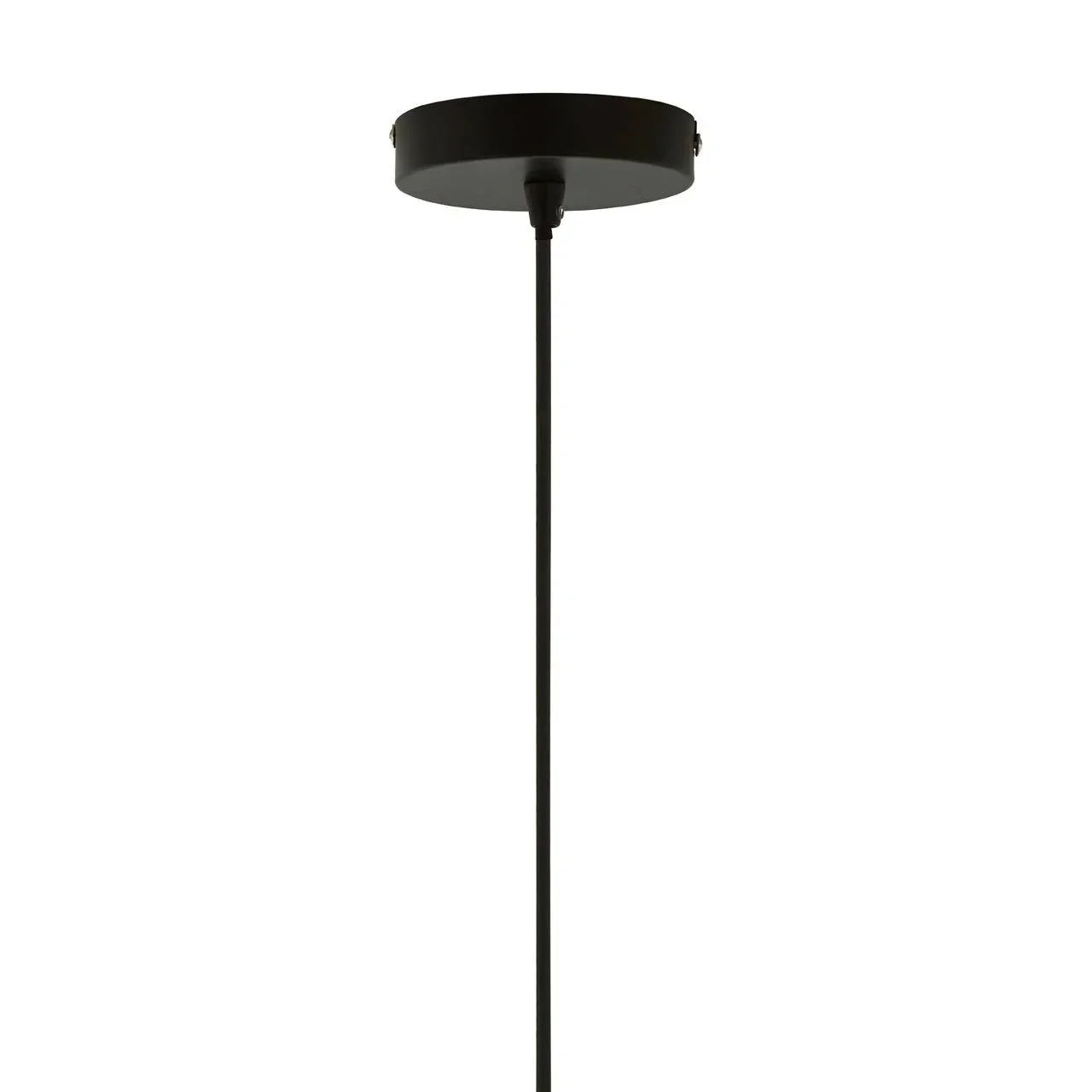 Black pendant light ceiling rose with slim suspension rod