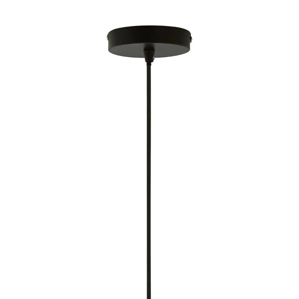 Black pendant light ceiling rose with slim suspension rod