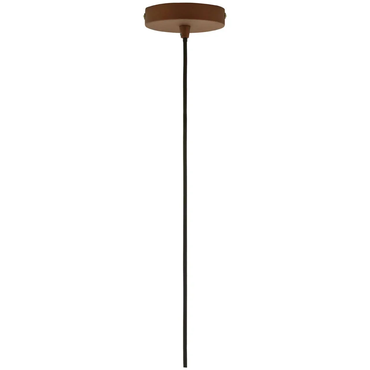 Brown ceiling rose with black pendant light cable for modern lighting installation