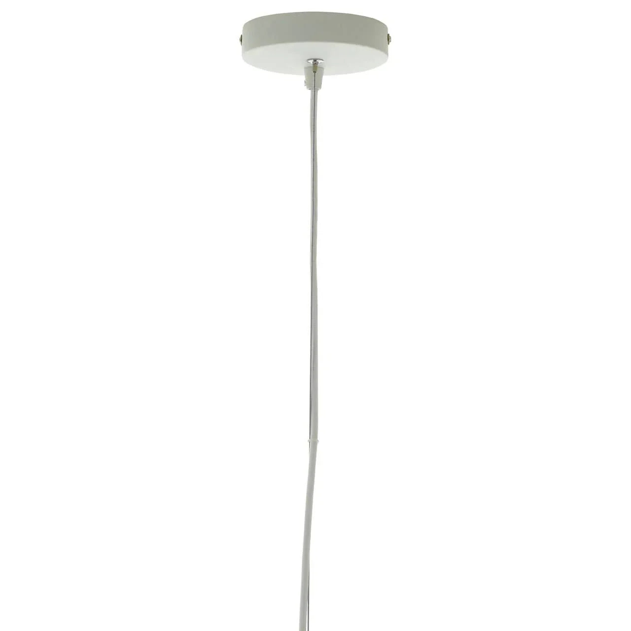 White ceiling rose with a suspended pendant light cable