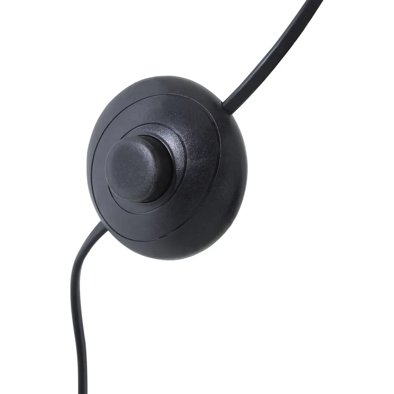 Black floor lamp foot switch with round button and power cord