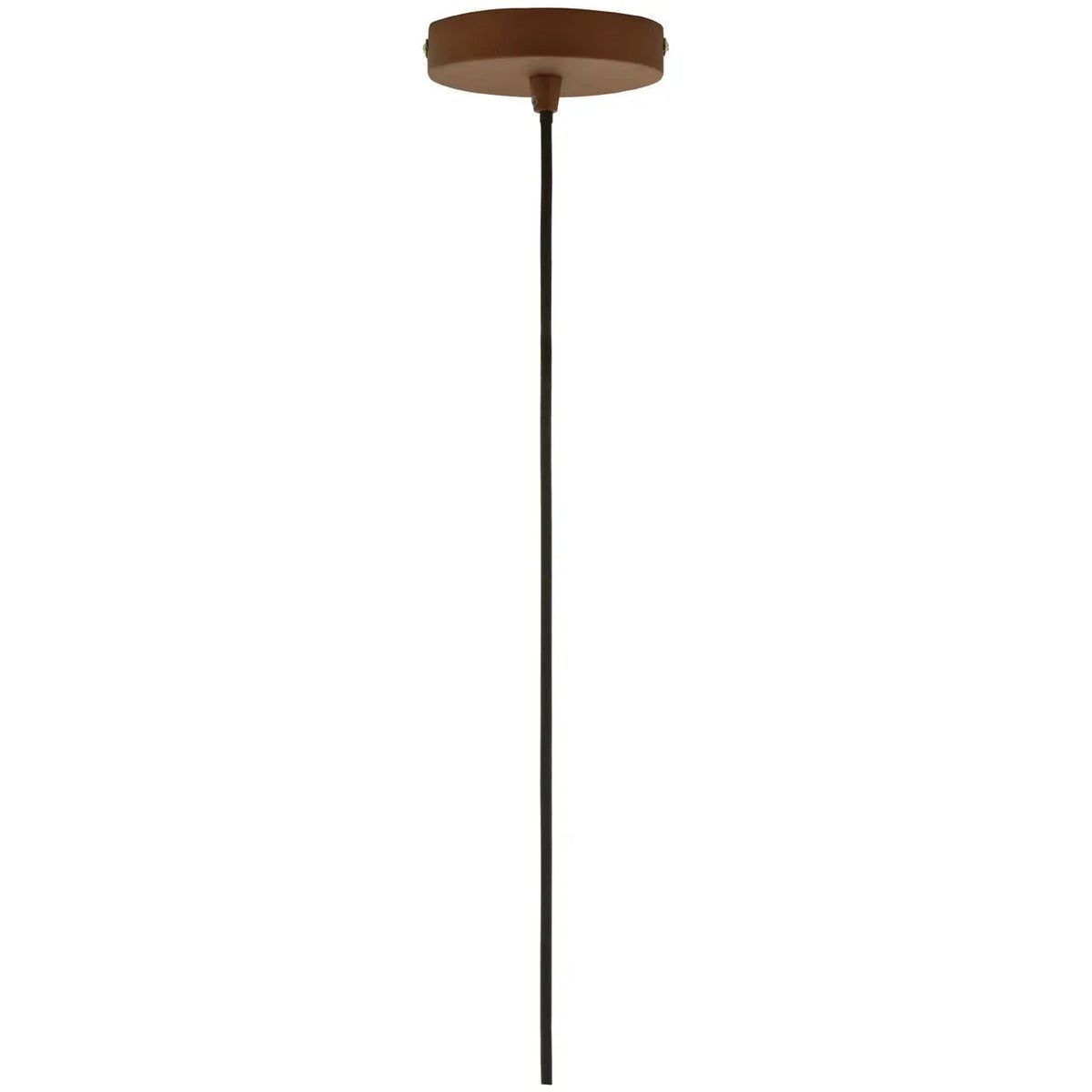 Brown pendant light ceiling rose with black hanging cord, minimalist lighting fixture