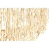 Close up of cream macrame pendant light with knotted cotton fringe detail