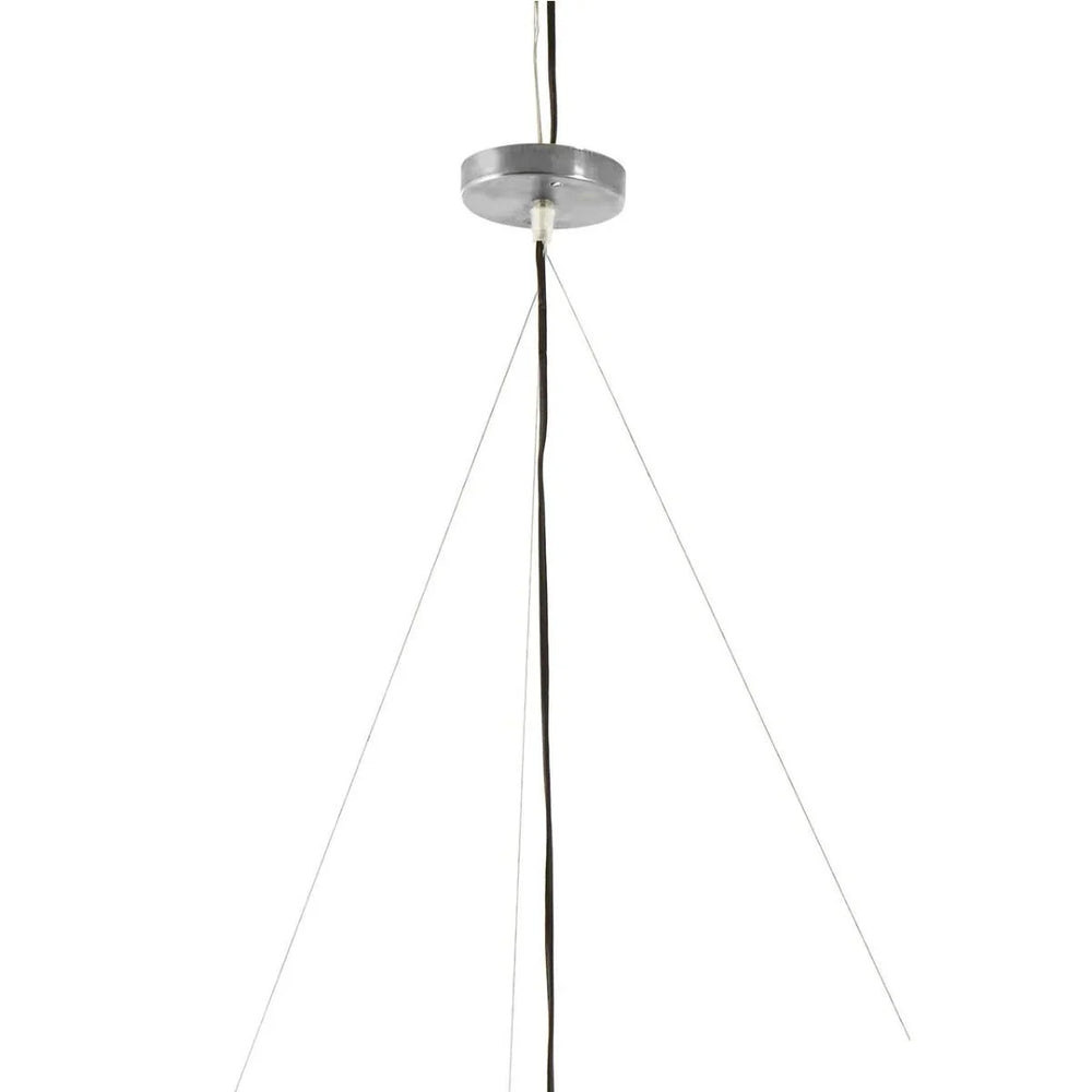 Modern pendant light ceiling fitting with black cord and metal suspension wires
