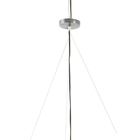 Modern pendant light ceiling fitting with black cord and metal suspension wires