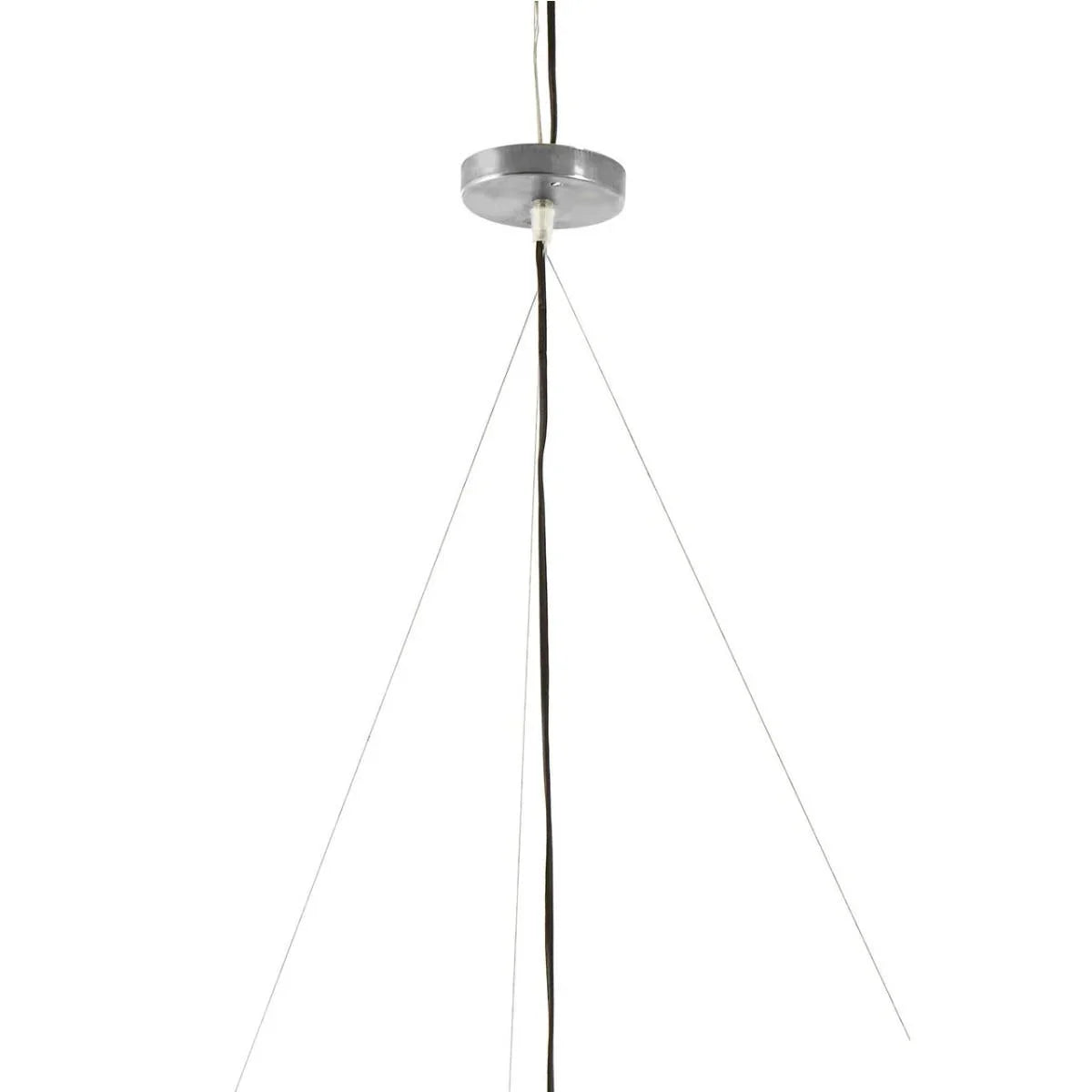 Modern pendant light ceiling fitting with black cord and metal suspension wires
