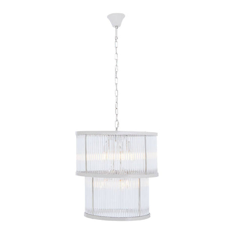 Ribbed Glass Tiered Chandelier