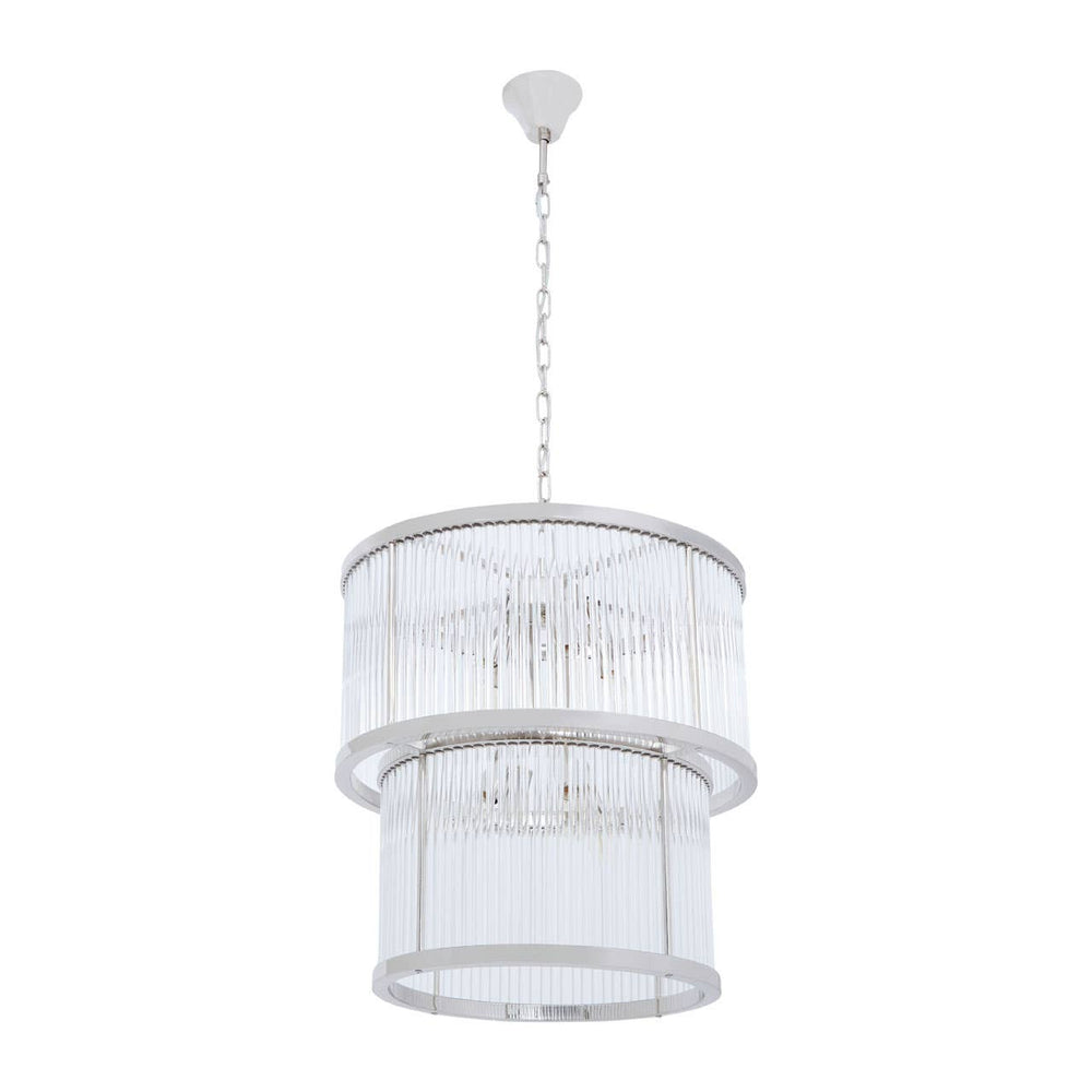 Ribbed Glass Tiered Chandelier