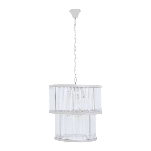 Ribbed Glass Tiered Chandelier