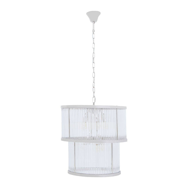 Ribbed Glass Tiered Chandelier