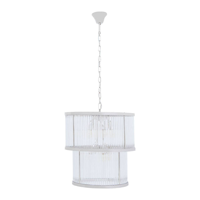 Ribbed Glass Tiered Chandelier