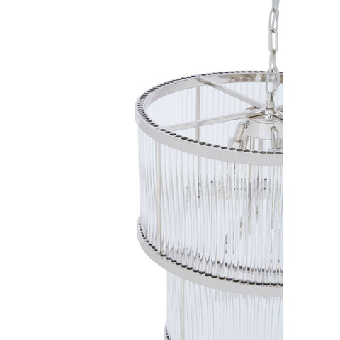 Ribbed Glass Tiered Chandelier