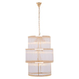 Golden Glass Tiered Chandelier