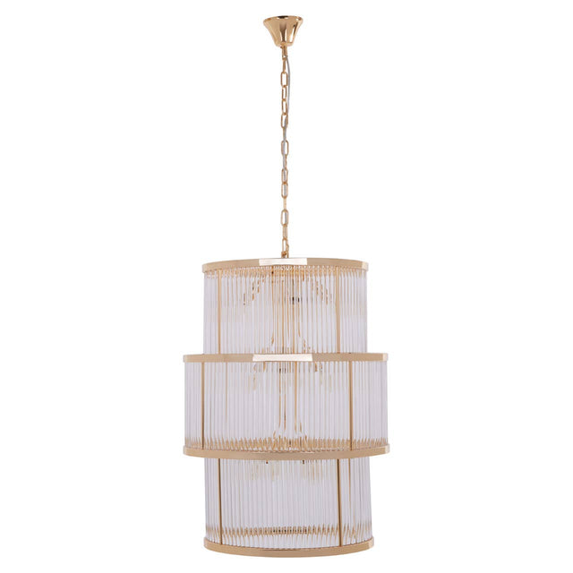 Golden Glass Tiered Chandelier