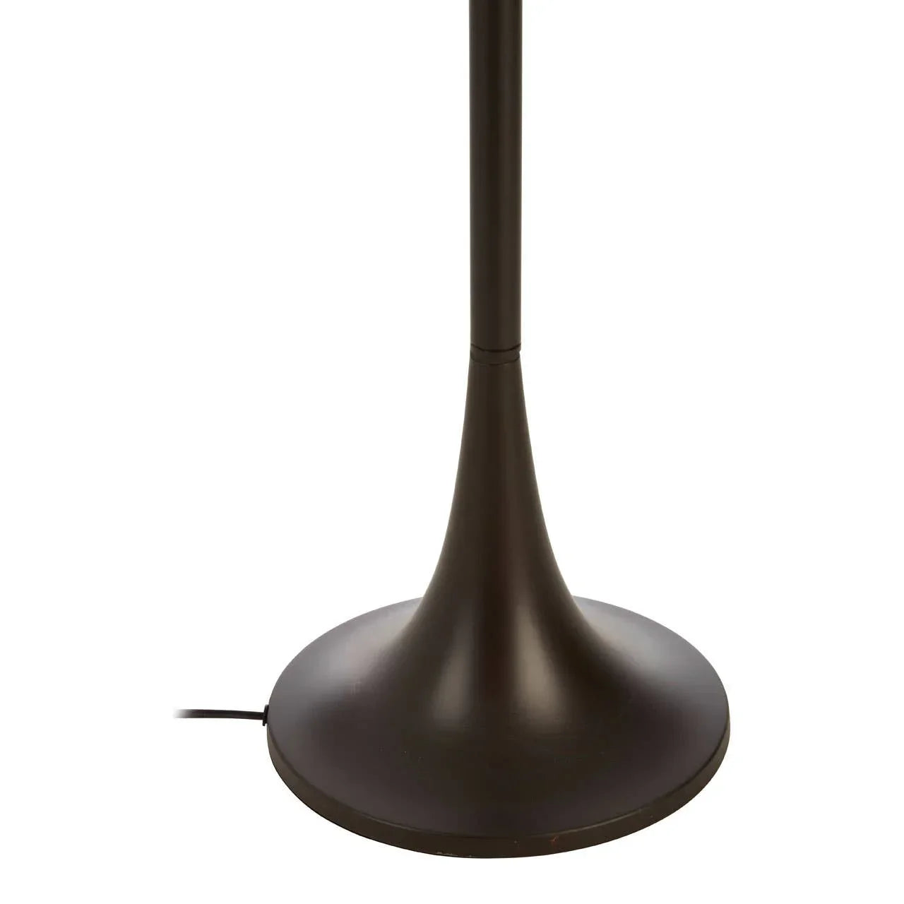 Bronze floor lamp base with round flared design and visible power cord