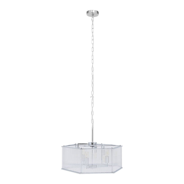 Modern Chrome Hex Pendant Light