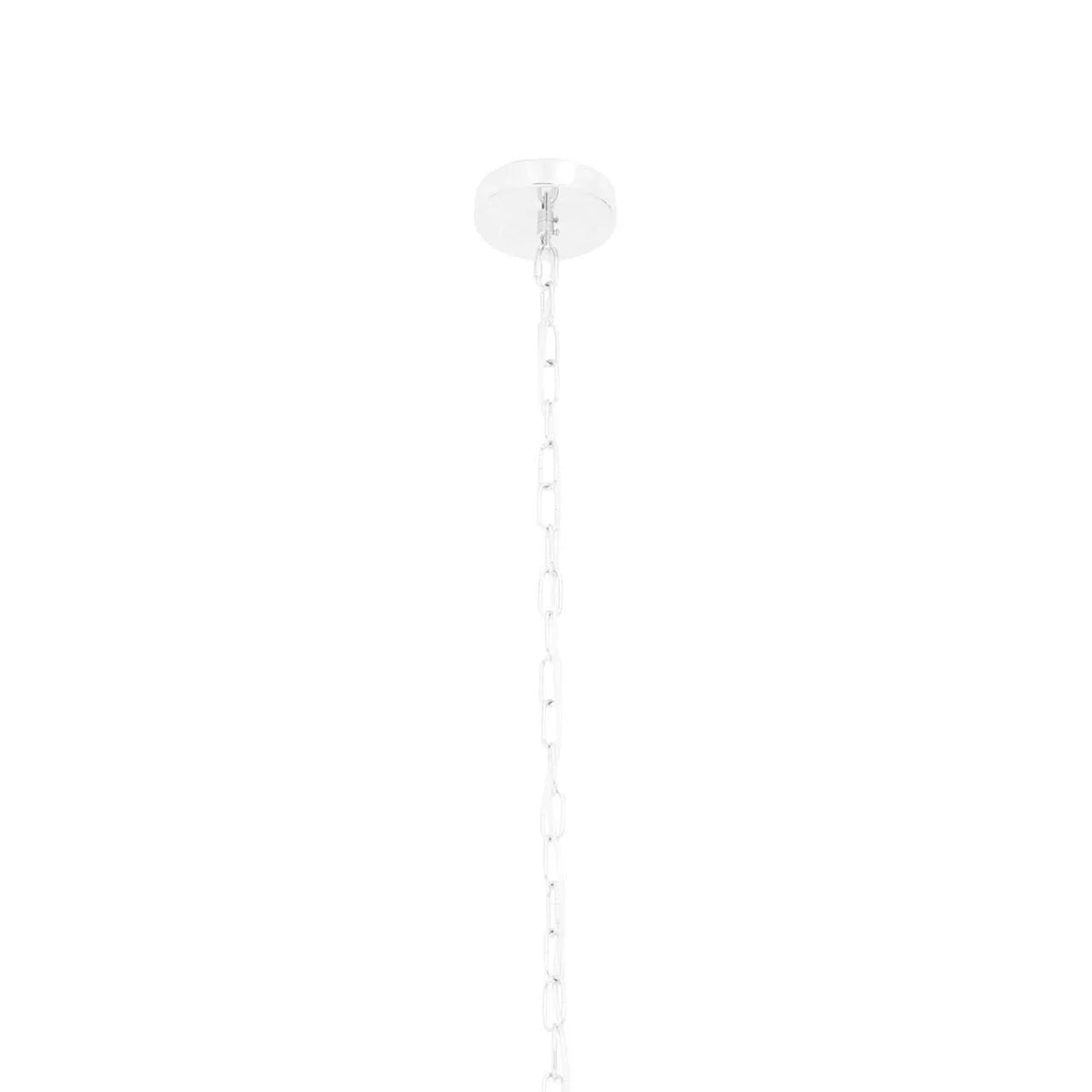 White ceiling light chain with round ceiling plate for pendant lighting fixture