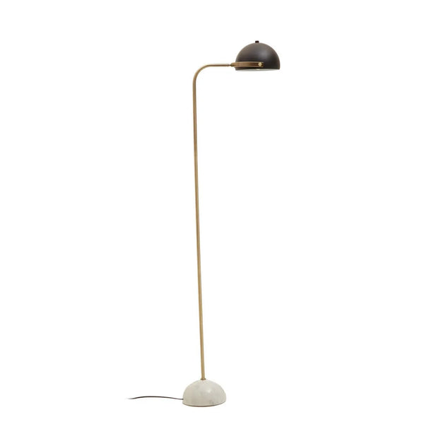 Sleek Brass Dome Floor Lamp