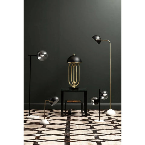 Sleek Brass Dome Floor Lamp