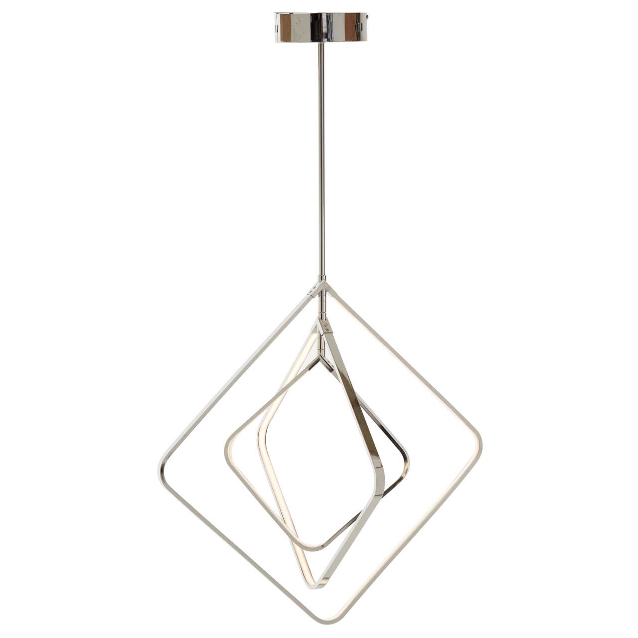 Sleek Chrome Geometric Pendant Light