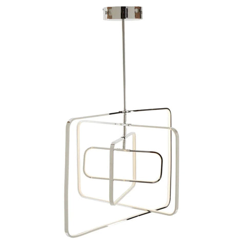 Sleek Chrome Rectangular Pendant Light