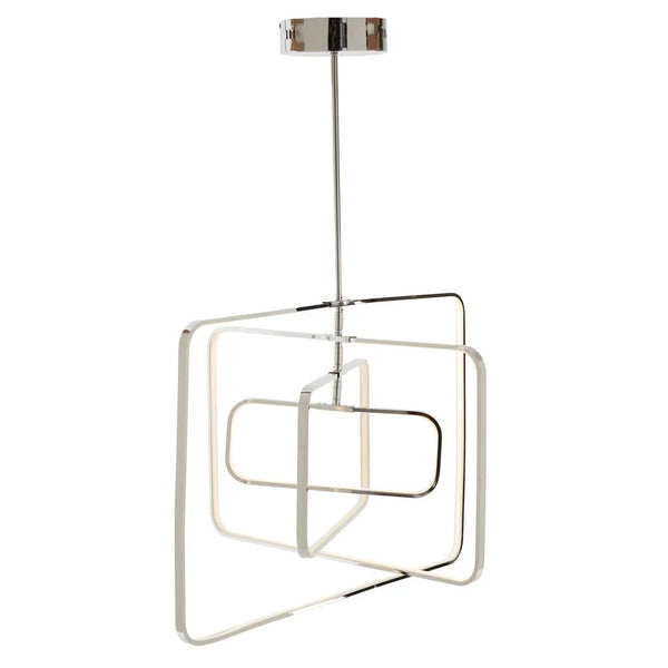 Sleek Chrome Rectangular Pendant Light