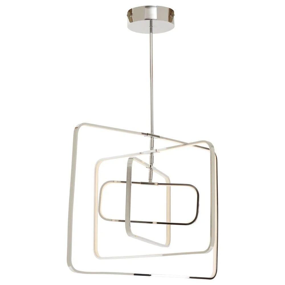 Sleek Chrome Rectangular Pendant Light