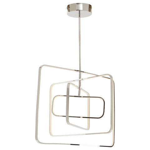 Sleek Chrome Rectangular Pendant Light
