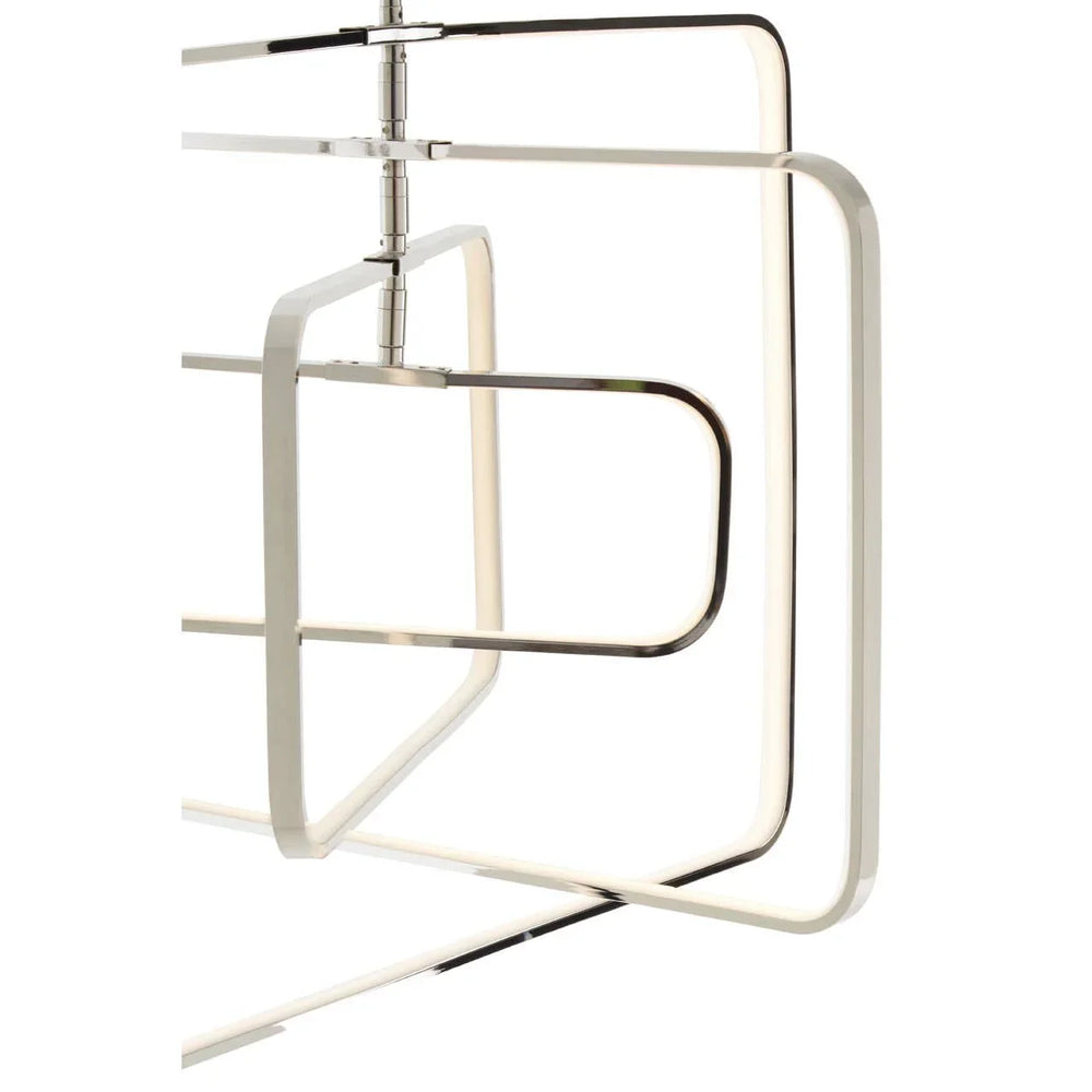 Sleek Chrome Rectangular Pendant Light