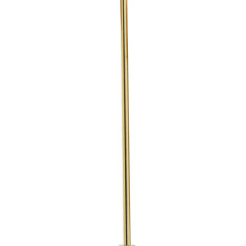 Gold metal ceiling light fixture with slim rod and round canopy mount