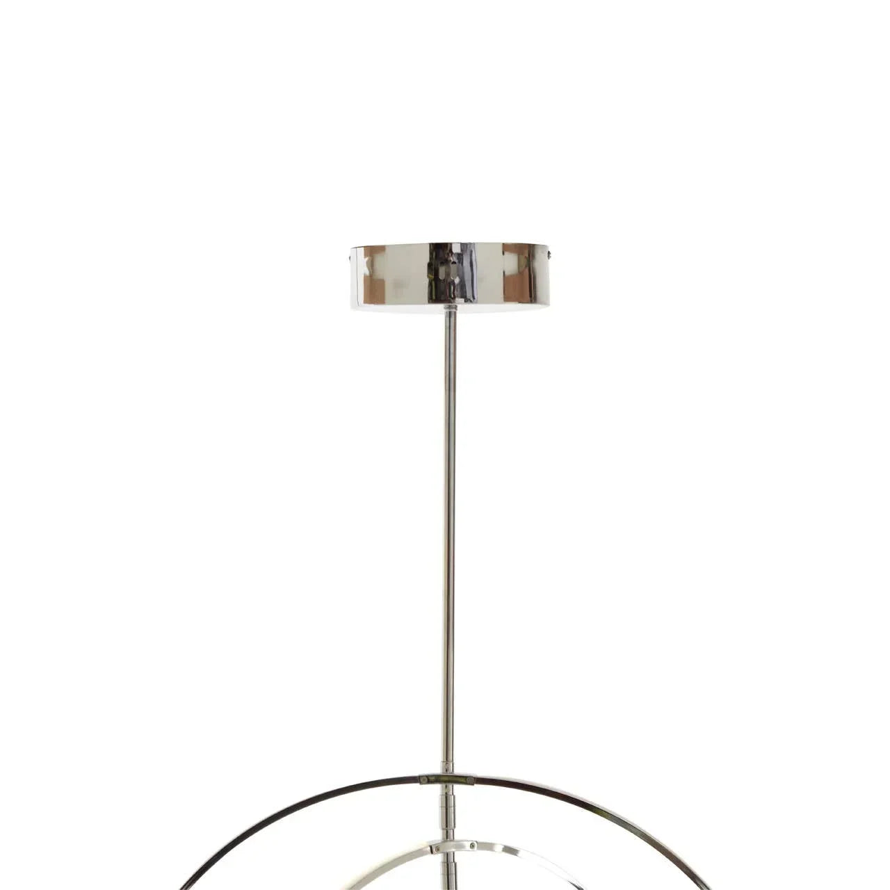Chrome ceiling pendant light with contemporary metal frame and polished finish