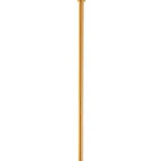 Gold pendant ceiling light with clear glass globe shade and exposed bulb