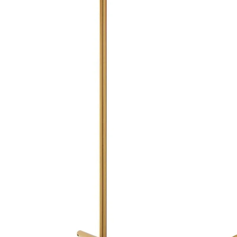 Gold metal ceiling light fixture with cylindrical arm and modern finish