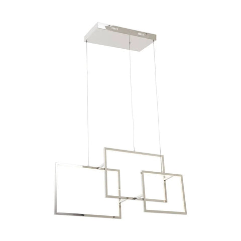 Modern Chrome Square Pendant
