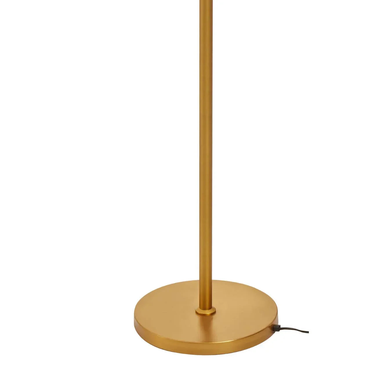 Gold metal floor lamp base with slim round pole and circular stand