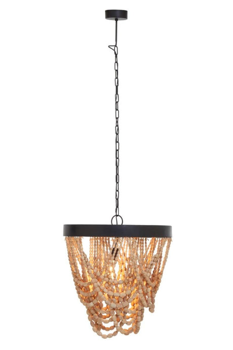 Boho Wood Bead Chandelier