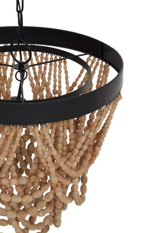 Boho Wood Bead Chandelier