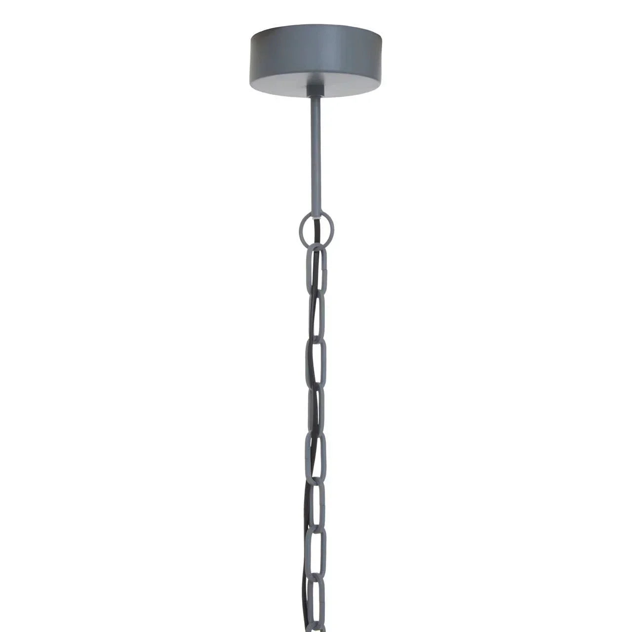 Black ceiling pendant light chain with round canopy mount