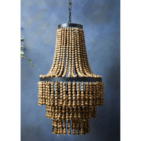Organic Wood Bead Chandelier