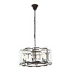 Sleek Black Glass Chandelier