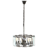 Sleek Black Glass Chandelier