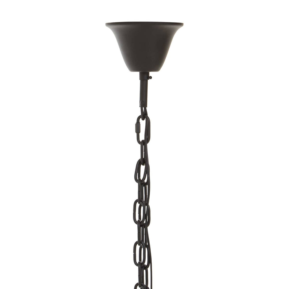 Sleek Black Glass Chandelier